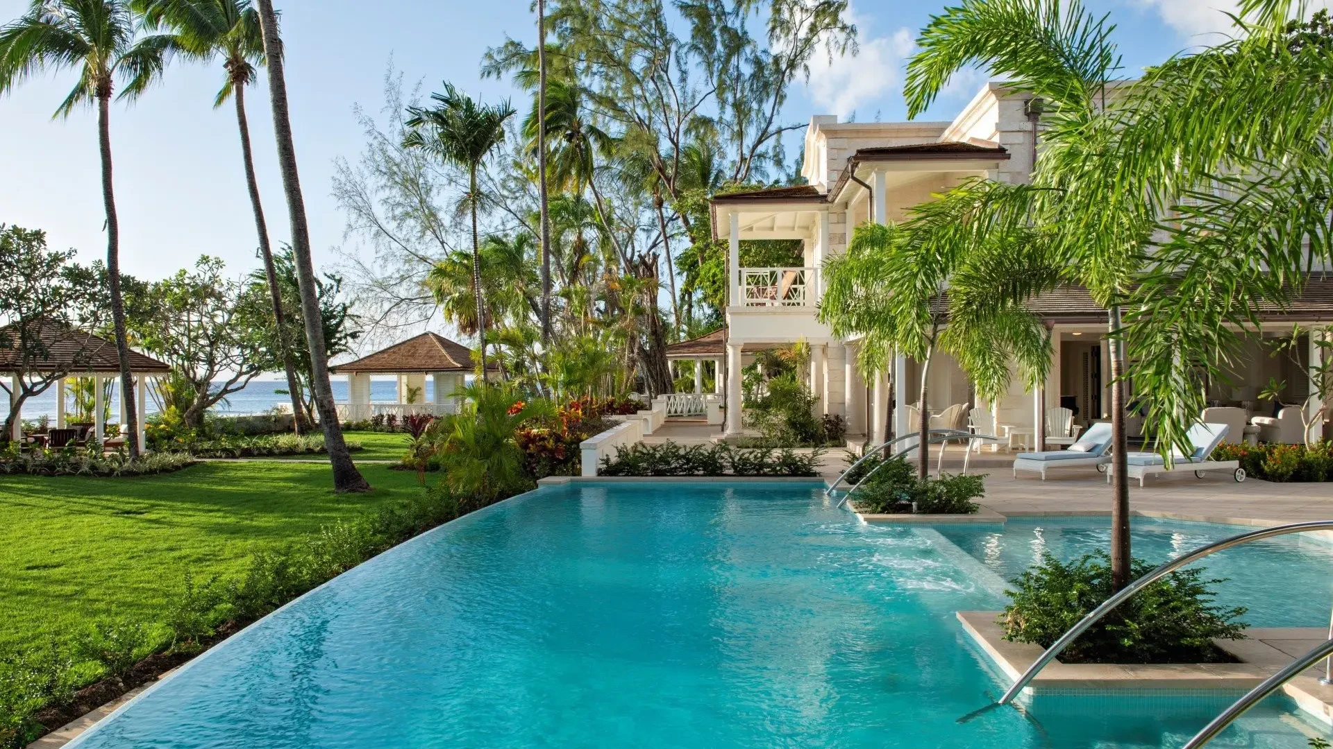 Private luxury villa with a pool and ocean views