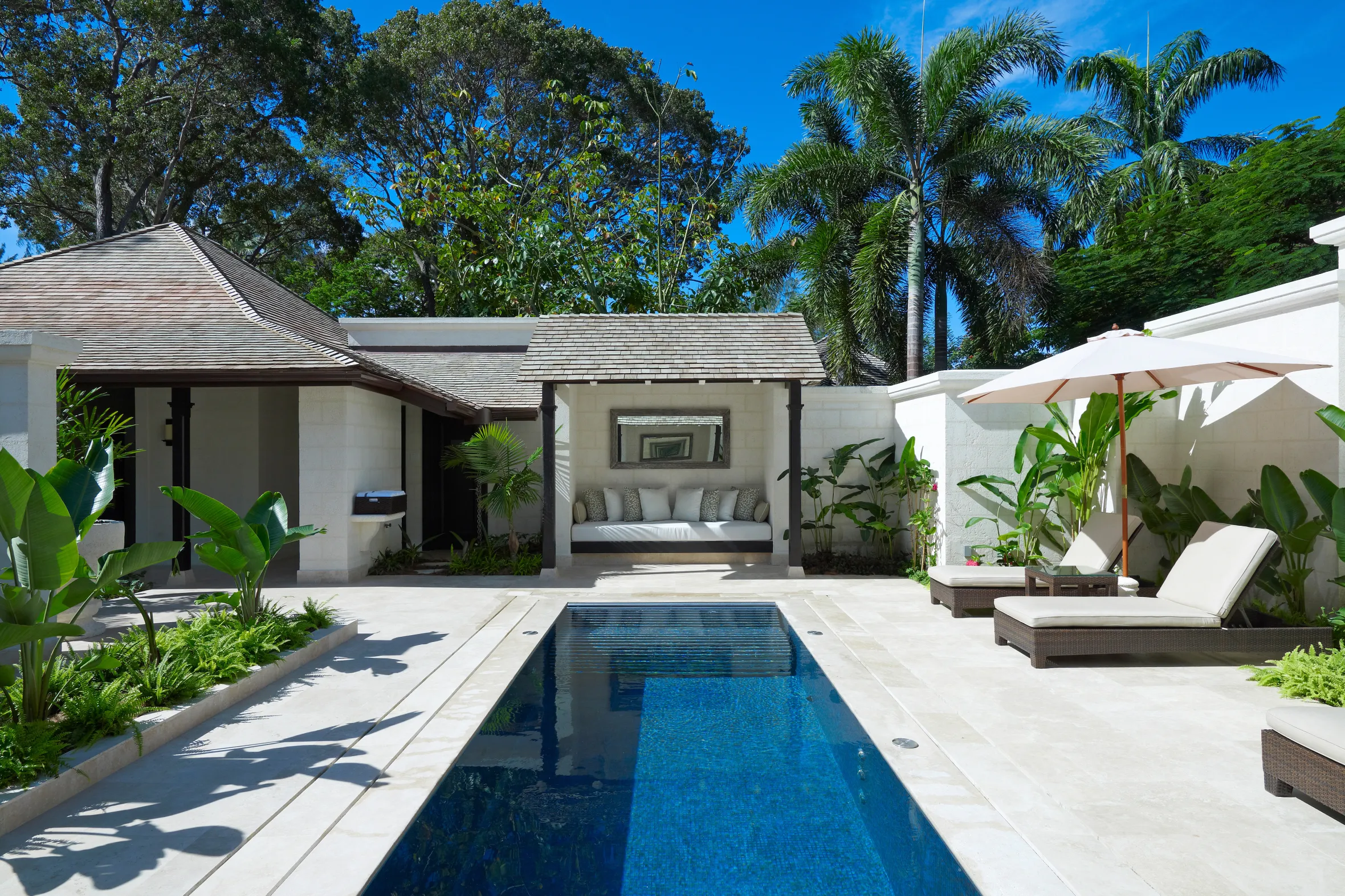 Luxury Barbados residence with a sunlit terrace